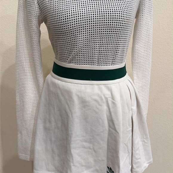 adidas Dresses & Skirts - Adidas White A-Line Skirt with Green Details